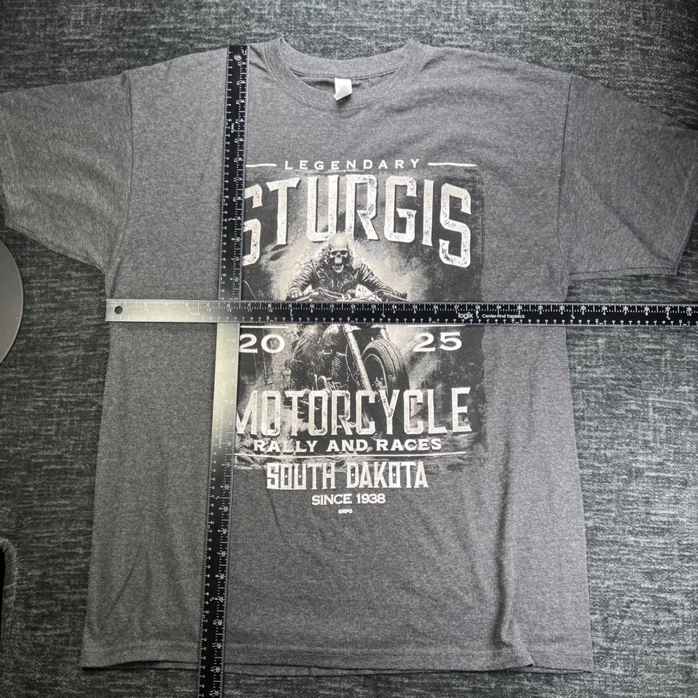 M&O Gold Sturgis Motorcycle Rally T-Shirt Mens L Gray 2025 85th Annual Biker Tee - Picture 4 of 6